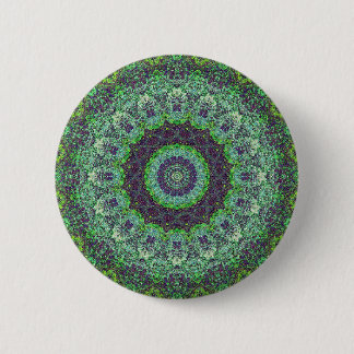 Garden Green Abstract Mandala Button