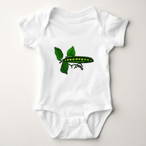 Garden Green Pea Pods Baby Bodysuit