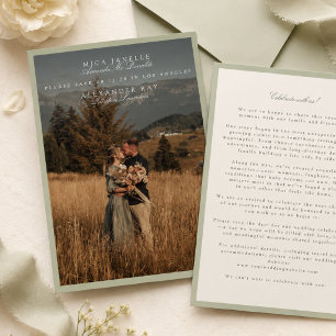 Garden Green Photo Save the Date Announcement