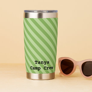 Garden Green Stripe Bridesmaid Insulated Tumbler