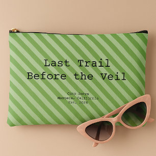 Garden Green Striped Bridesmaid Bachelorette Accessory Pouch