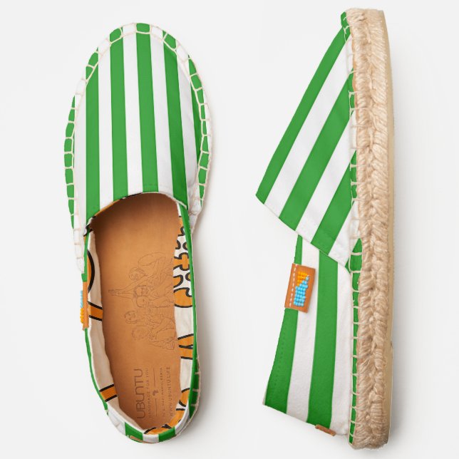 Garden Green Stripes Espadrilles Shoes (Side)