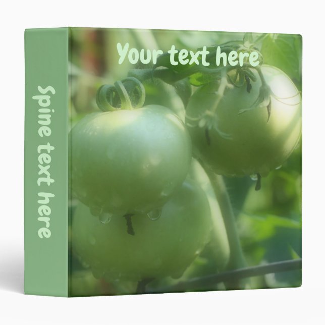Garden Green Tomatoes Nature Personalized 3 Ring Binder (Front/Spine)