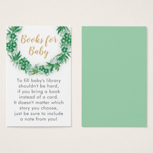 Garden Greenery Baby Shower Book Request Card (Front & Back)