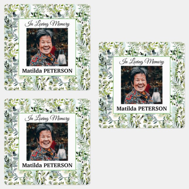 Garden Greenery Leaves Funeral Adhesive/Waterproof Labels (Group)