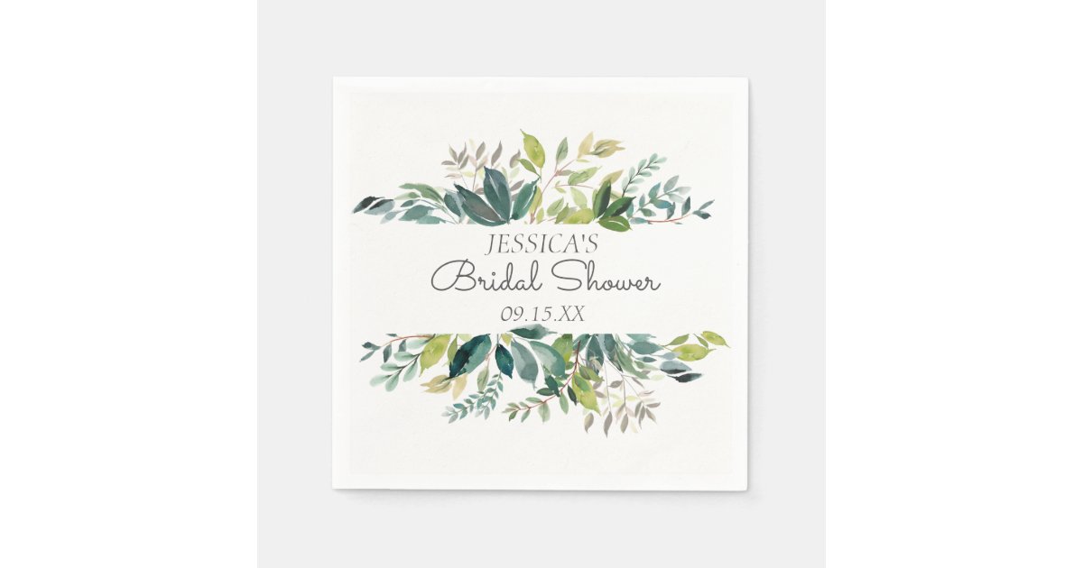 Garden Greenery Personalized Paper Napkin Zazzle