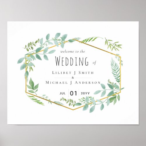 Garden Greenery Wedding Poster