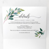 Garden Greens Wedding Tri-Fold Invitations (Inside First)