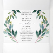 Garden Greens Wedding Tri-Fold Invitations (Inside Middle)