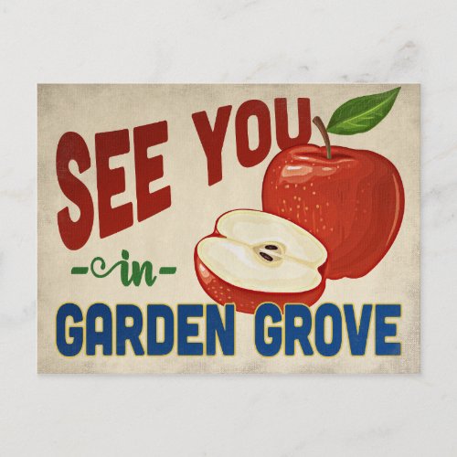 Garden Grove California Apple _ Vintage Travel Postcard