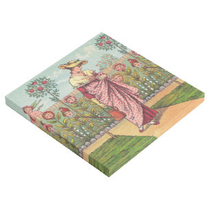 Garden Grow Flower Woman Art Antique