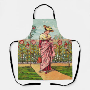 Garden Grow Flower Woman Art Antique Apron