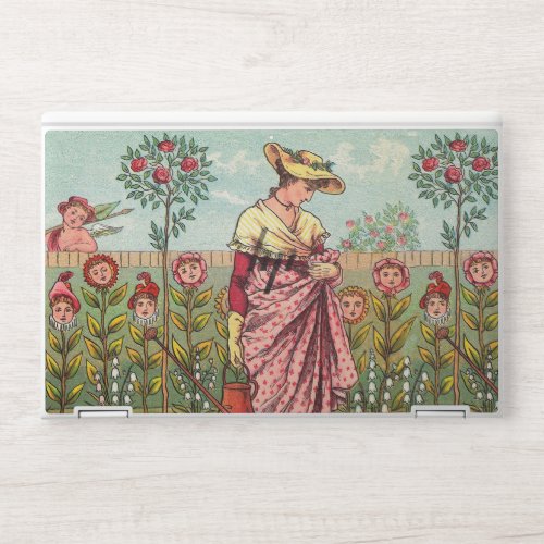 Garden Grow Flower Woman Art Antique HP Laptop Skin