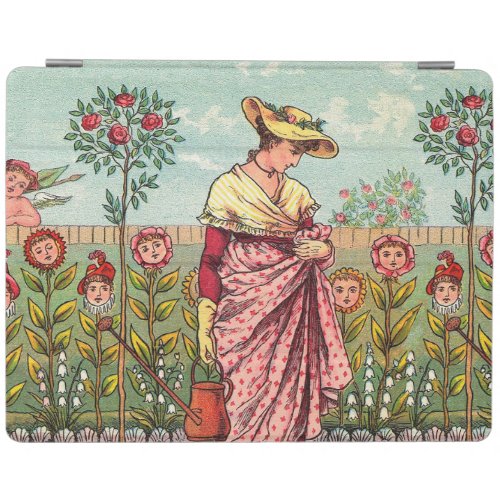 Garden Grow Flower Woman Art Antique iPad Smart Cover