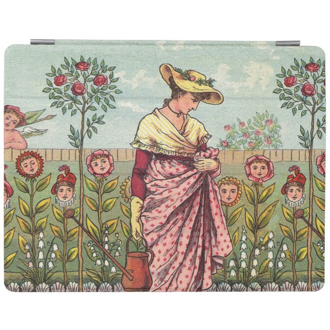 Garden Grow Flower Woman Art Antique iPad Smart Cover (Horizontal)