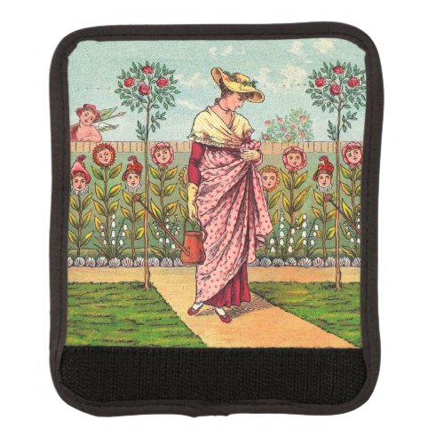 Garden Grow Flower Woman Art Antique Luggage Handle Wrap