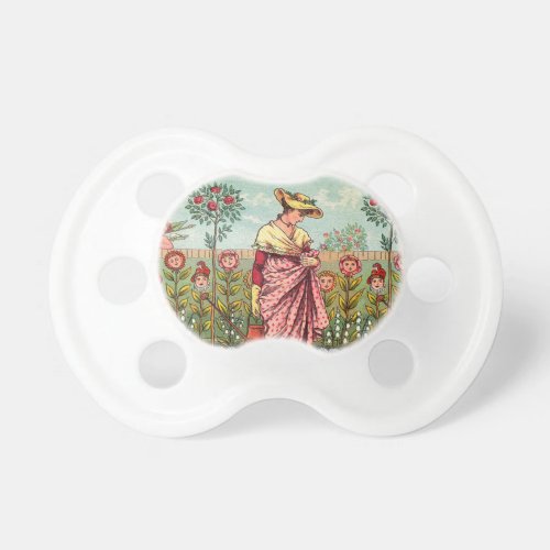 Garden Grow Flower Woman Art Antique Pacifier