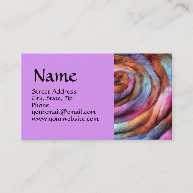 Garden Hand Dyed Roving Business Card (Front)