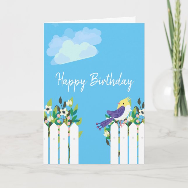 Garden happy birthday card (Front)