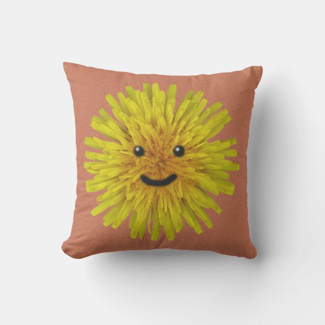 Garden Happy Yellow Dandelion  Flower 2 in 1 Outdoor Pillow (Front)