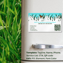 🌿🦋Garden Health: Professional Lawn Care Service Business Card Magnet