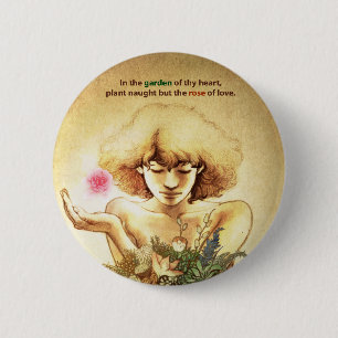 Garden Heart Pinback Button