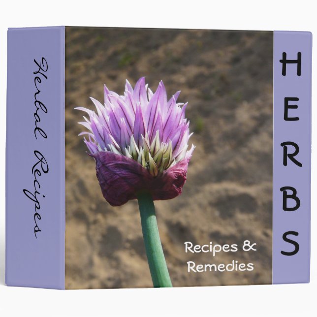 Garden Herb Recipe Book 3 Ring Binder (Front/Spine)