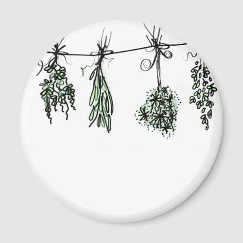 Garden Herbs botanical boho  Magnet