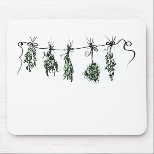 Garden Herbs botanical boho  Mouse Pad