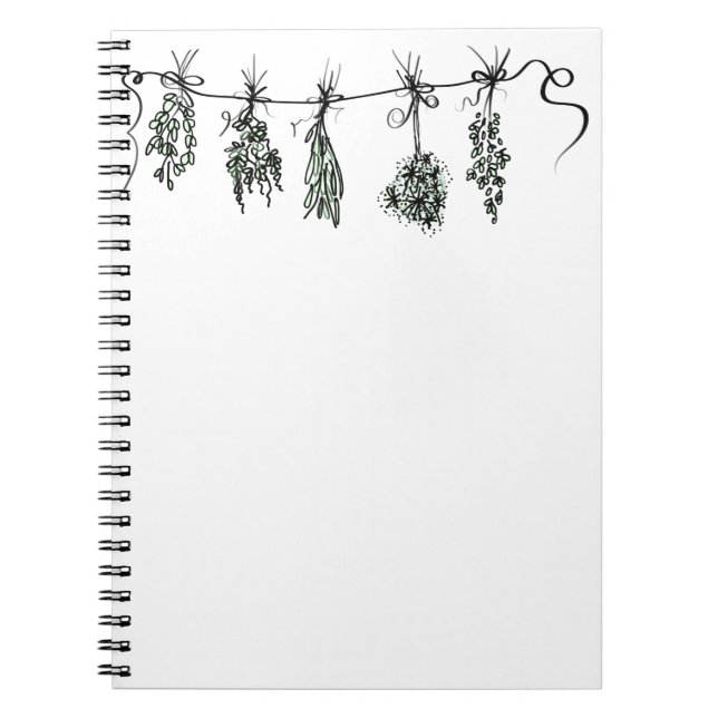 Garden Herbs botanical boho  Notebook (Front)