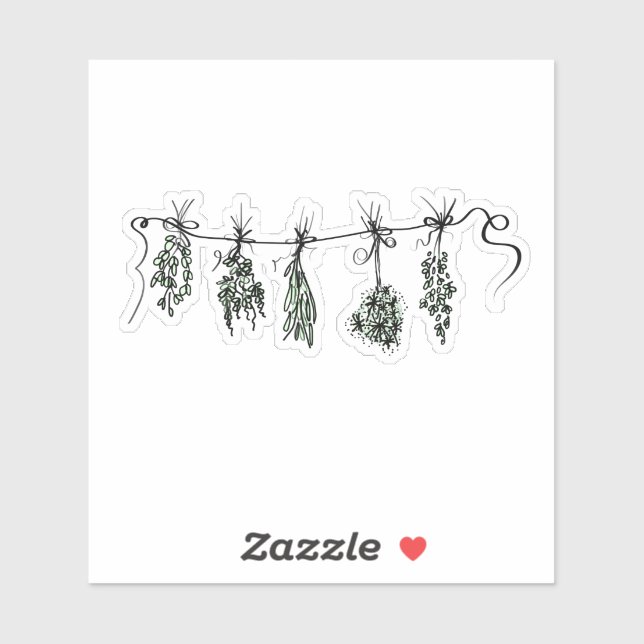 Garden Herbs botanical plant drawing Sticker (Sheet)