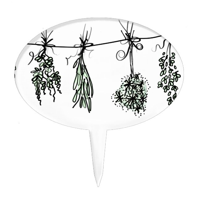 Garden Herbs Cake Topper (Front)