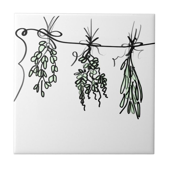 Garden Herbs Ceramic Tile (Front)
