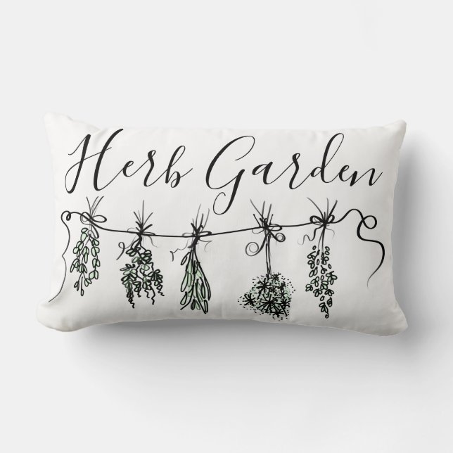 Garden Herbs Lumbar Pillow (Front)