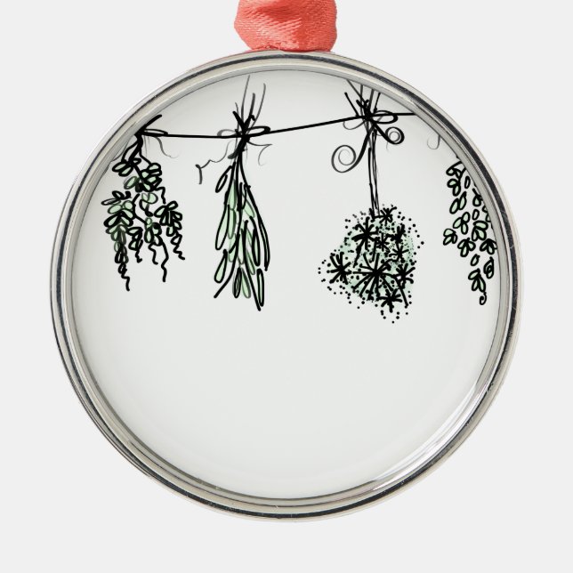 Garden Herbs Metal Ornament (Front)