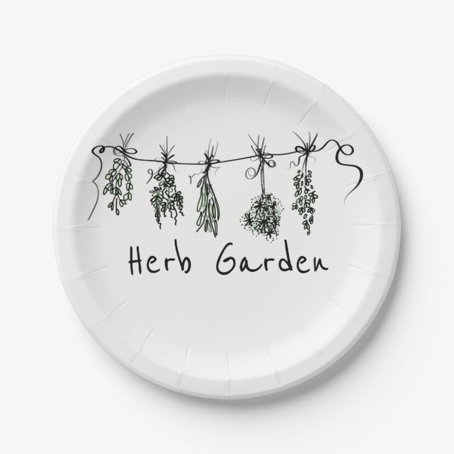 Garden Herbs Paper Plates (Front)