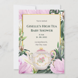Garden High Tea Baby Shower Invitation