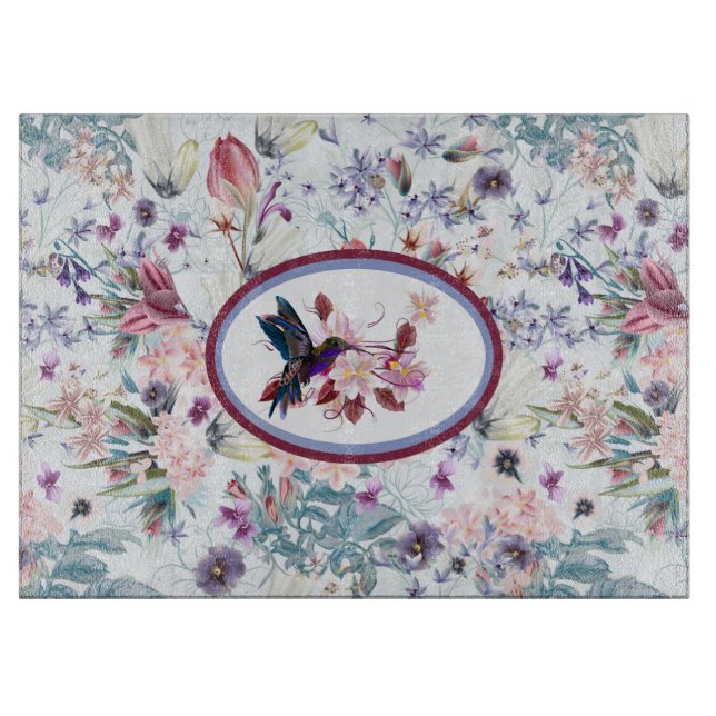 Garden Hummingbird Cutting Board (Front)