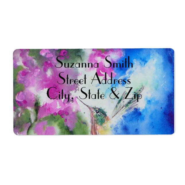 Garden Hummingbird Wedding Return Address Labels (Front)