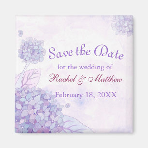 Garden Hydrangea Blooms Wedding Save the Date Magnet