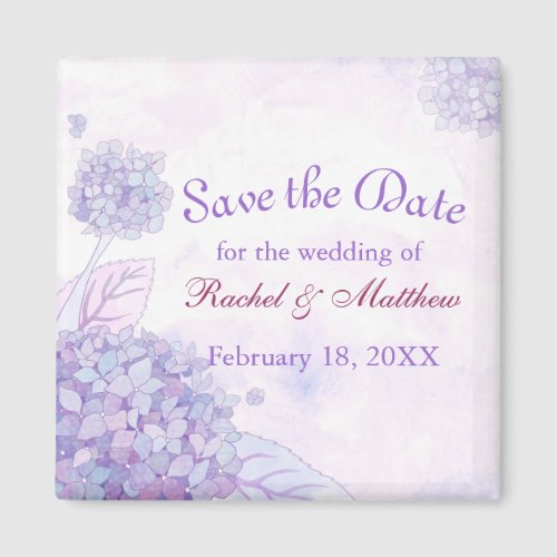 Garden Hydrangea Blooms Wedding Save the Date Magnet