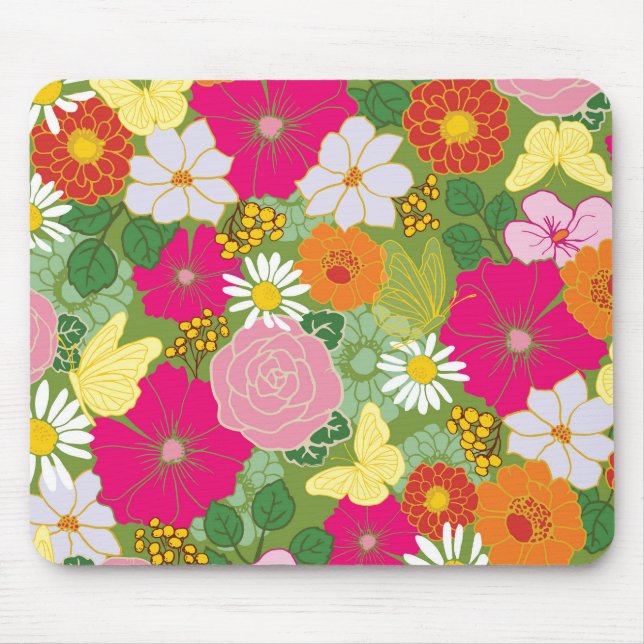 Garden In Bloom_Butterflies Mouse Pad (Front)
