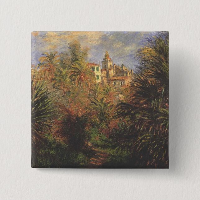 Garden in Bordighera - Claude Monet - c1900 Button (Front)