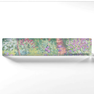Garden in Giverny by Claude Monet Desk Name Plate
