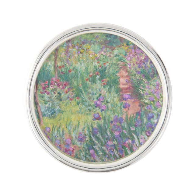 Garden in Giverny by Claude Monet Lapel Pin (Front)