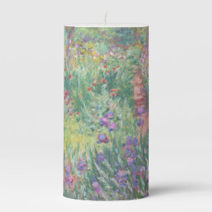 Garden in Giverny by Claude Monet Pillar Candle