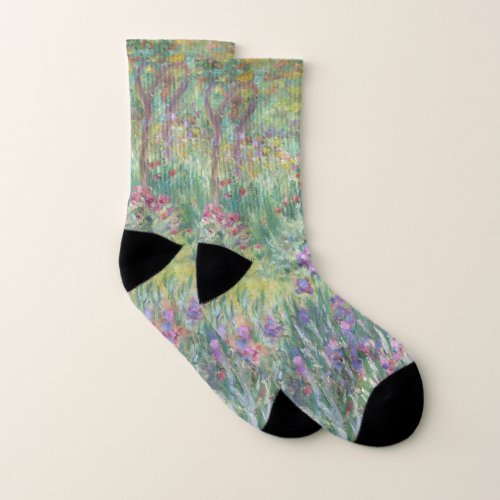 Garden in Giverny by Claude Monet Socks