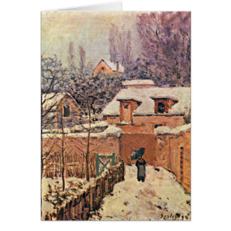 Garden In Louveciennes,Winter By Alfred Sisley Cards