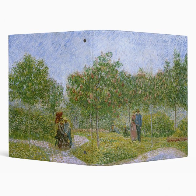 Garden in Montmartre with Lovers, Vincent van Gogh 3 Ring Binder (Background)