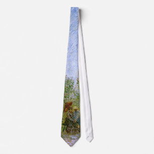 Garden in Montmartre with Lovers, Vincent van Gogh Neck Tie